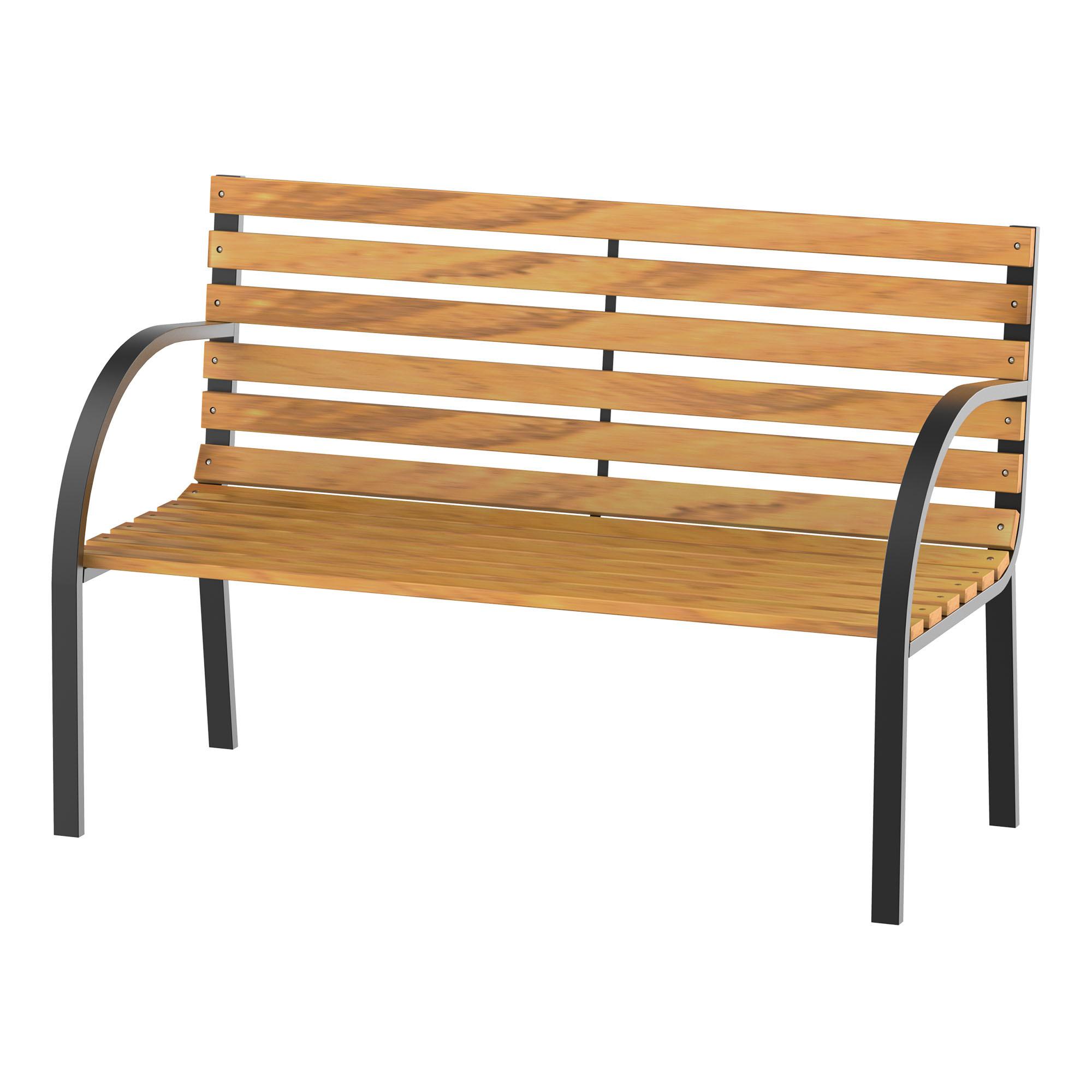 Northio Banc De Jardin Banc De Parc 2 Places En Acier + Bois De Pin Naturel L122 X P60 X H83 Cm  