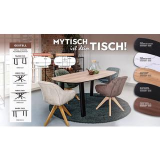 mutoni Table à rallonge MyTisch imitation marbre croix noir 180-230x100  