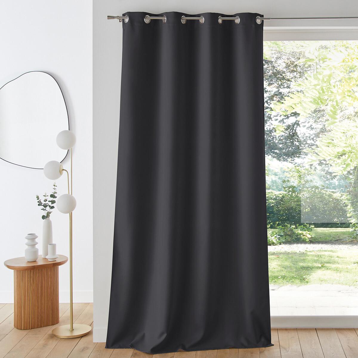 Image of Verdunkelungsvorhang Voda Mit Ösenaufhängung Unisex Grau 140x350CM
