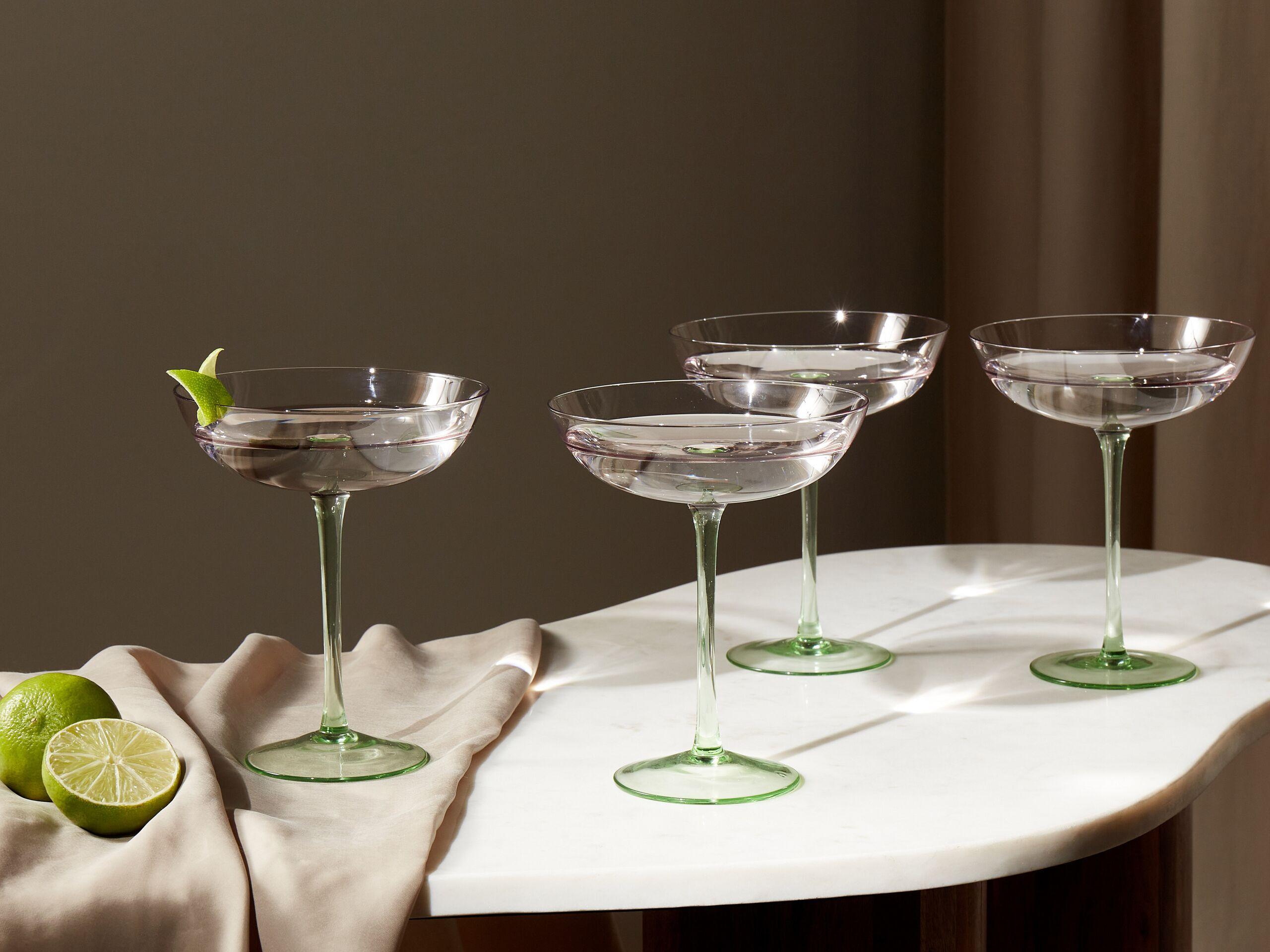 Beliani Verres à Martini en Verre Rétro DIOPSIDE  