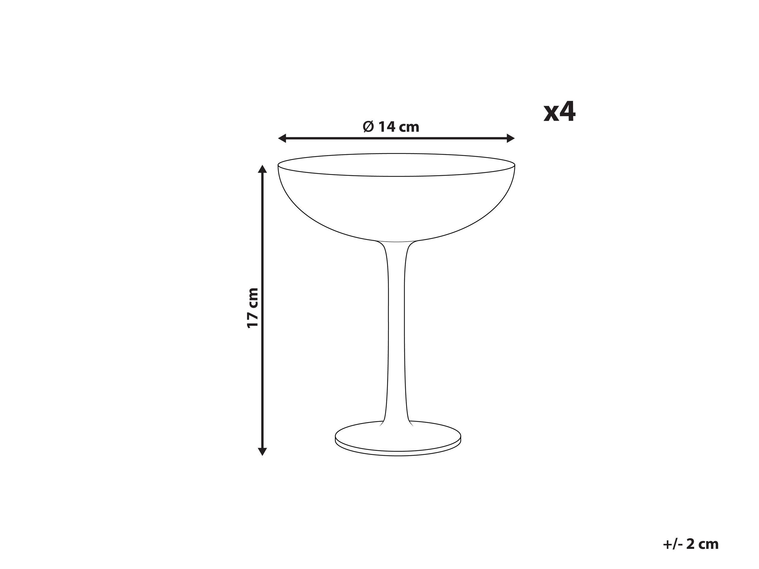 Beliani Martini Gläser im 4er Set aus Glas Retro DIOPSIDE  