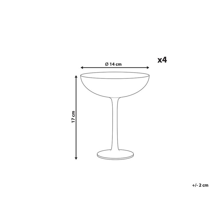 Beliani Martini Gläser im 4er Set aus Glas Retro DIOPSIDE  