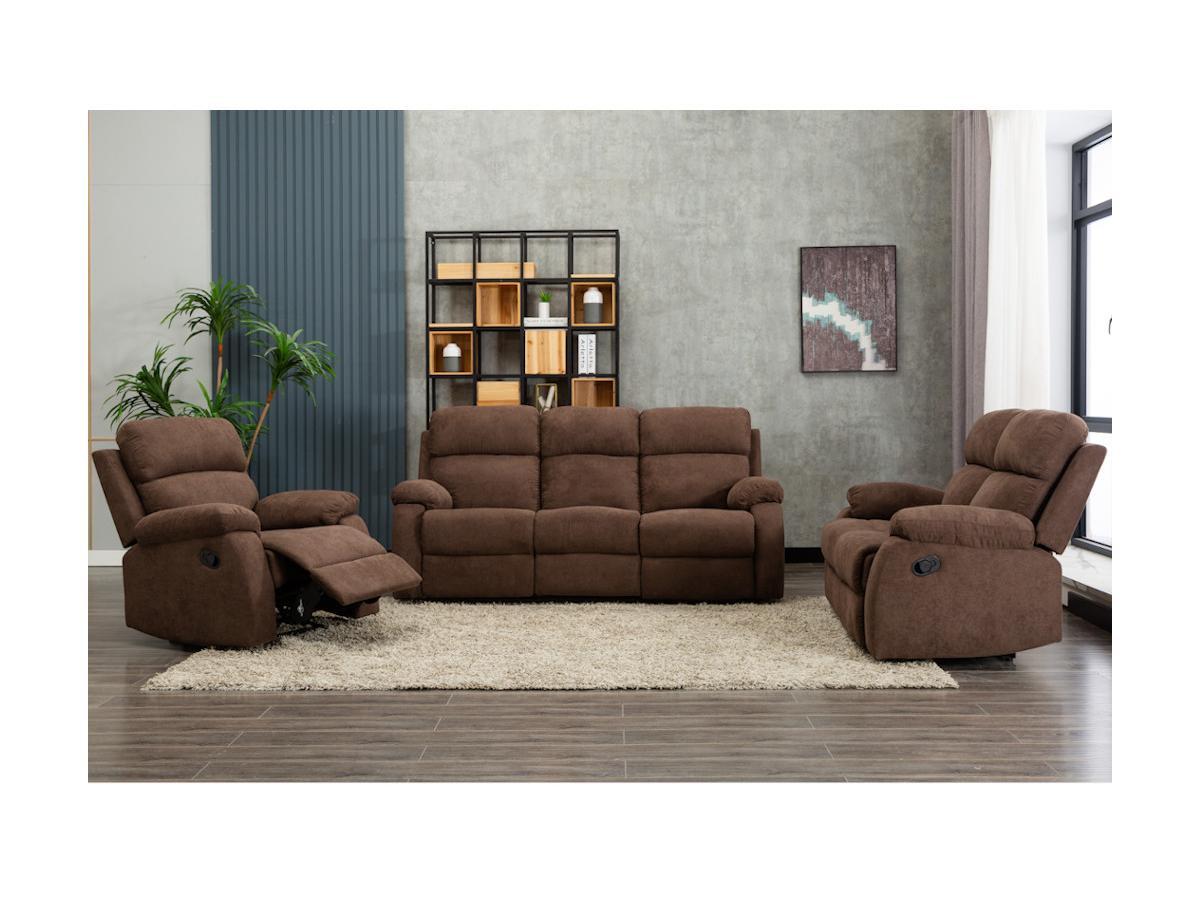 Vente-unique Relaxsofa 2-Sitzer - Stoff - Braun - TOLZANO  