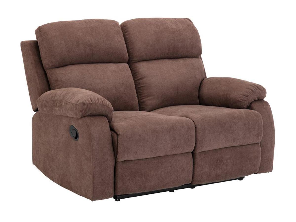 Vente-unique Relaxsofa 2-Sitzer - Stoff - Braun - TOLZANO  