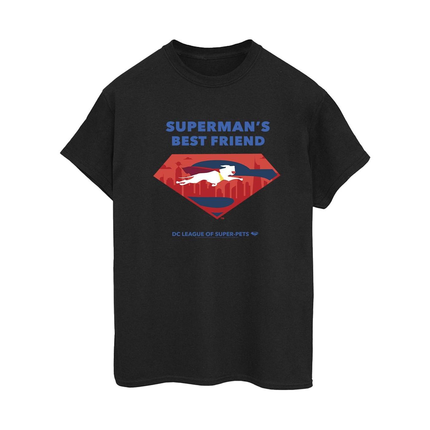 Image of Dc League Of Superpets Superman's Best Friend Tshirt Damen Schwarz S