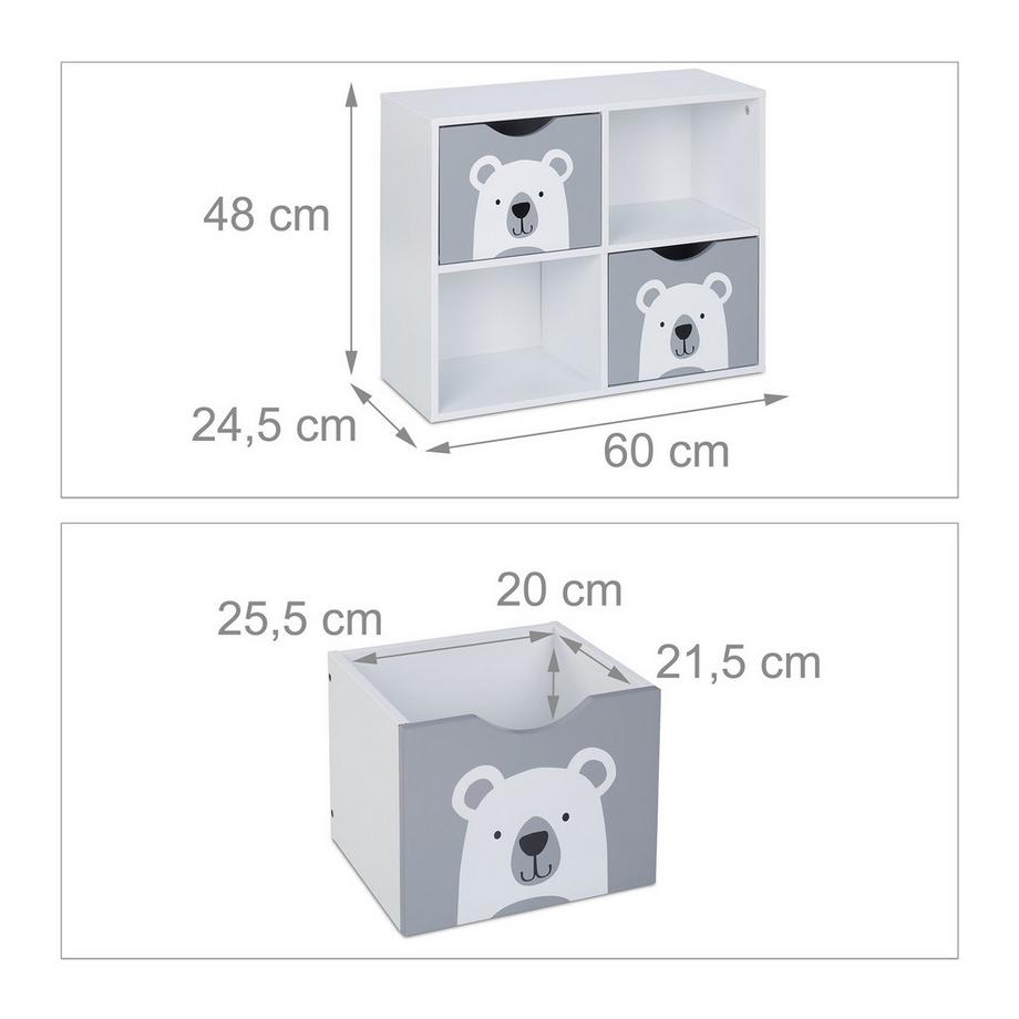 Northix Spielzeugaufbewahrung mit 4 Fächern  