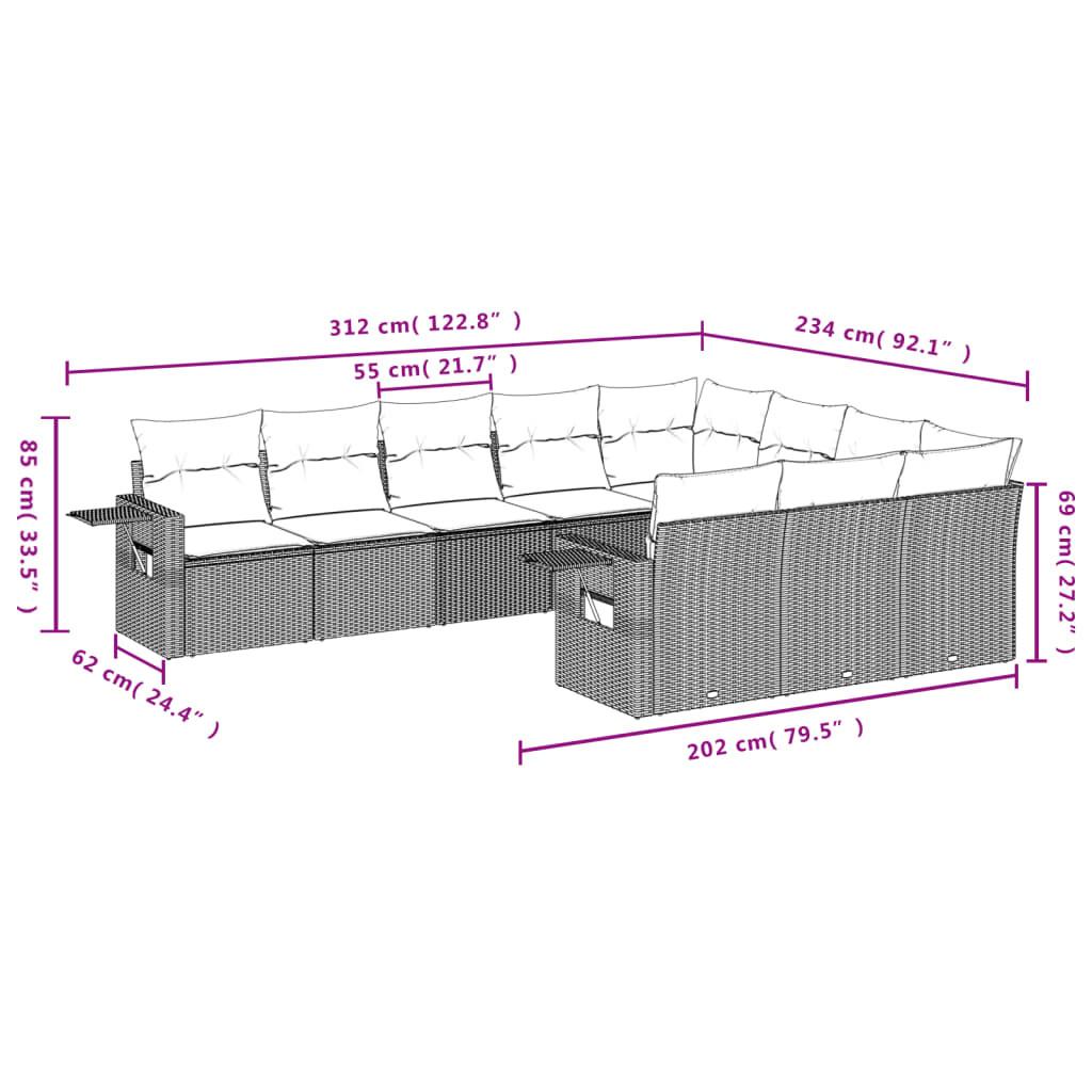 VidaXL Ensemble de canapés de jardin rotin synthétique  