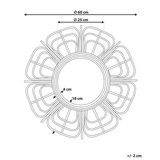 Beliani Specchio en Rattan Classico PASAKU  
