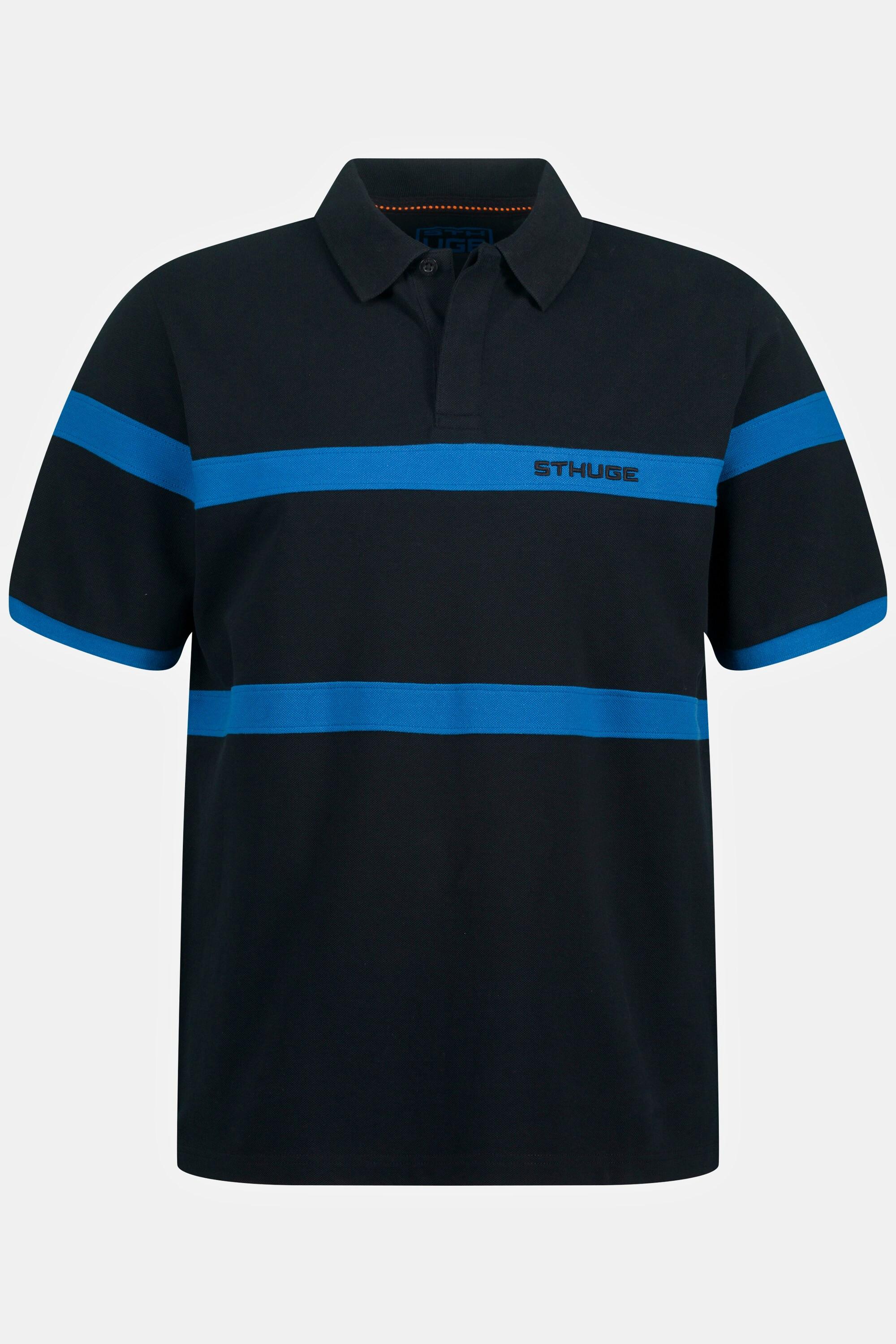 Sthuge  Maglia polo in piqué a righe con mezze maniche, disponibile fino alla tg. 8 XL 