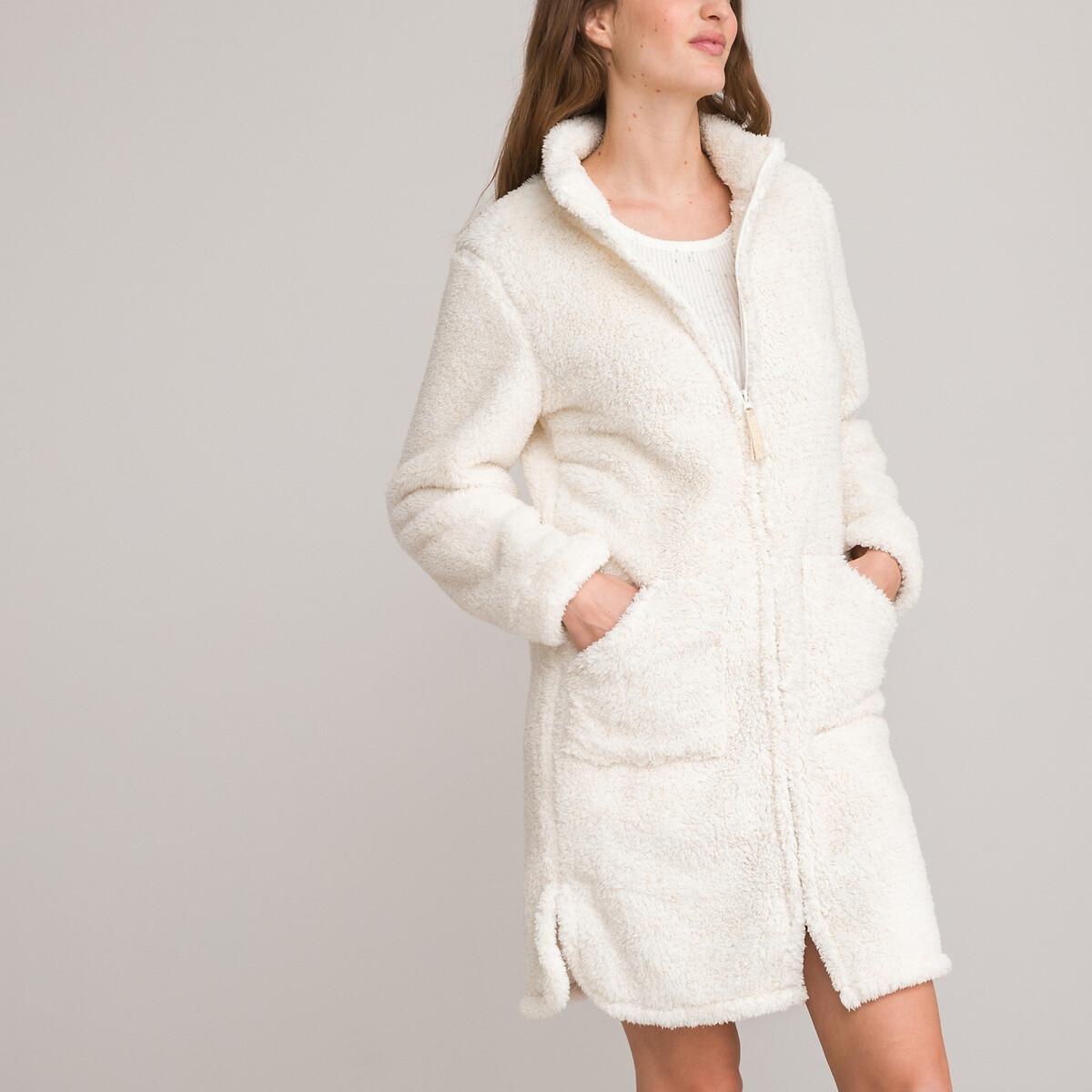 Image of Morgenmantel Aus Fleece Damen Weiss 46