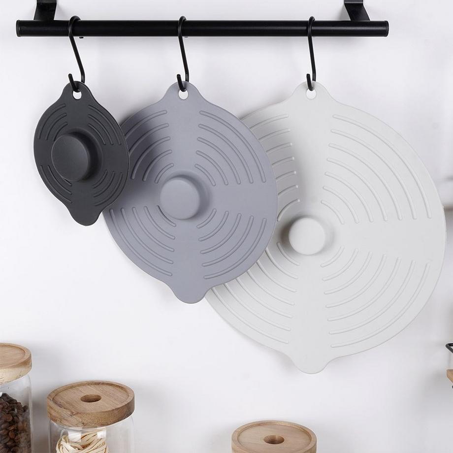 ALPINA  Couvercles universels en silicone : lot de 3 pour casseroles et bols 