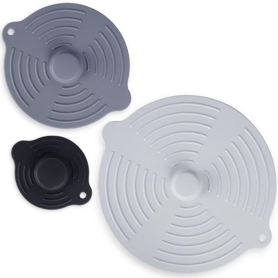 ALPINA  Couvercles universels en silicone : lot de 3 pour casseroles et bols 
