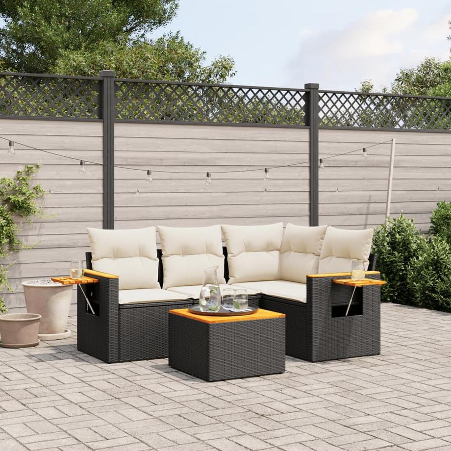 VidaXL Ensemble de canapés de jardin rotin synthétique  