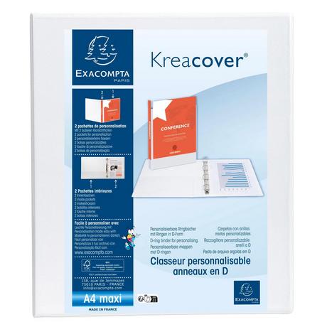 Exacompta Classeur PP personnalisable Kreacover - 4 anneaux en D 30mm - A4 maxi - x 10  