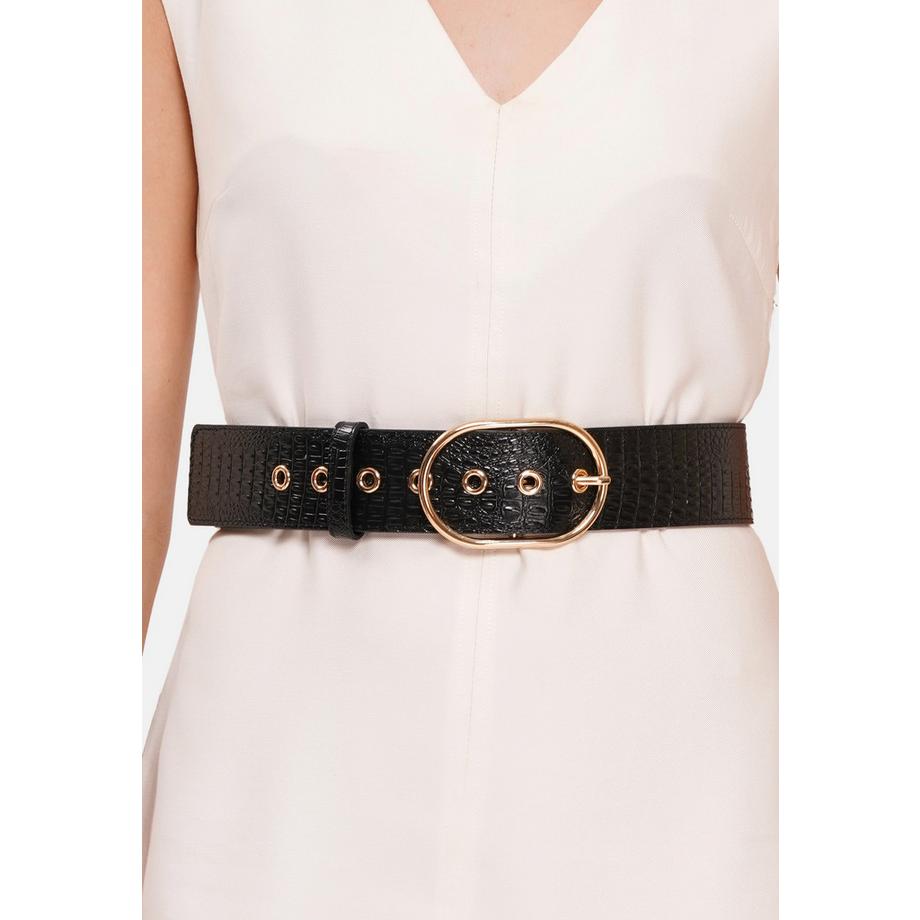 AVANT-GARDE PARIS  Ceinture en cuir chic imprimé serpent 