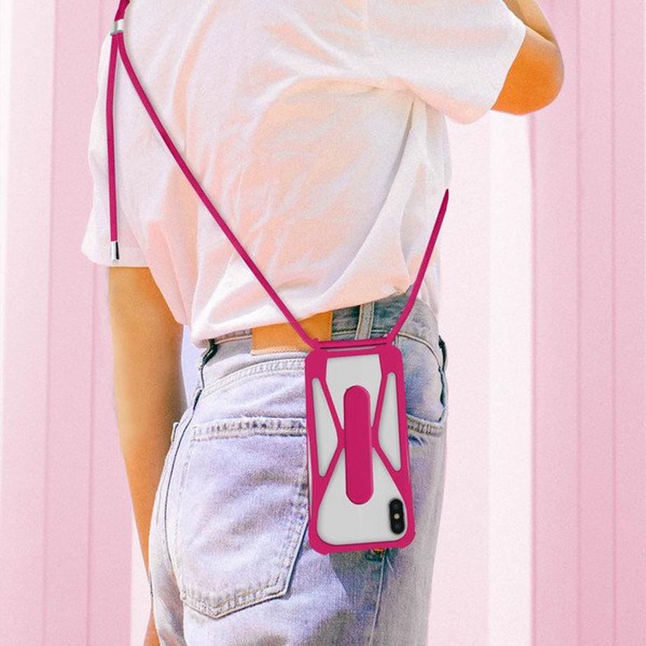 Avizar  Universelle Handyhülle mit Kette Rosa 