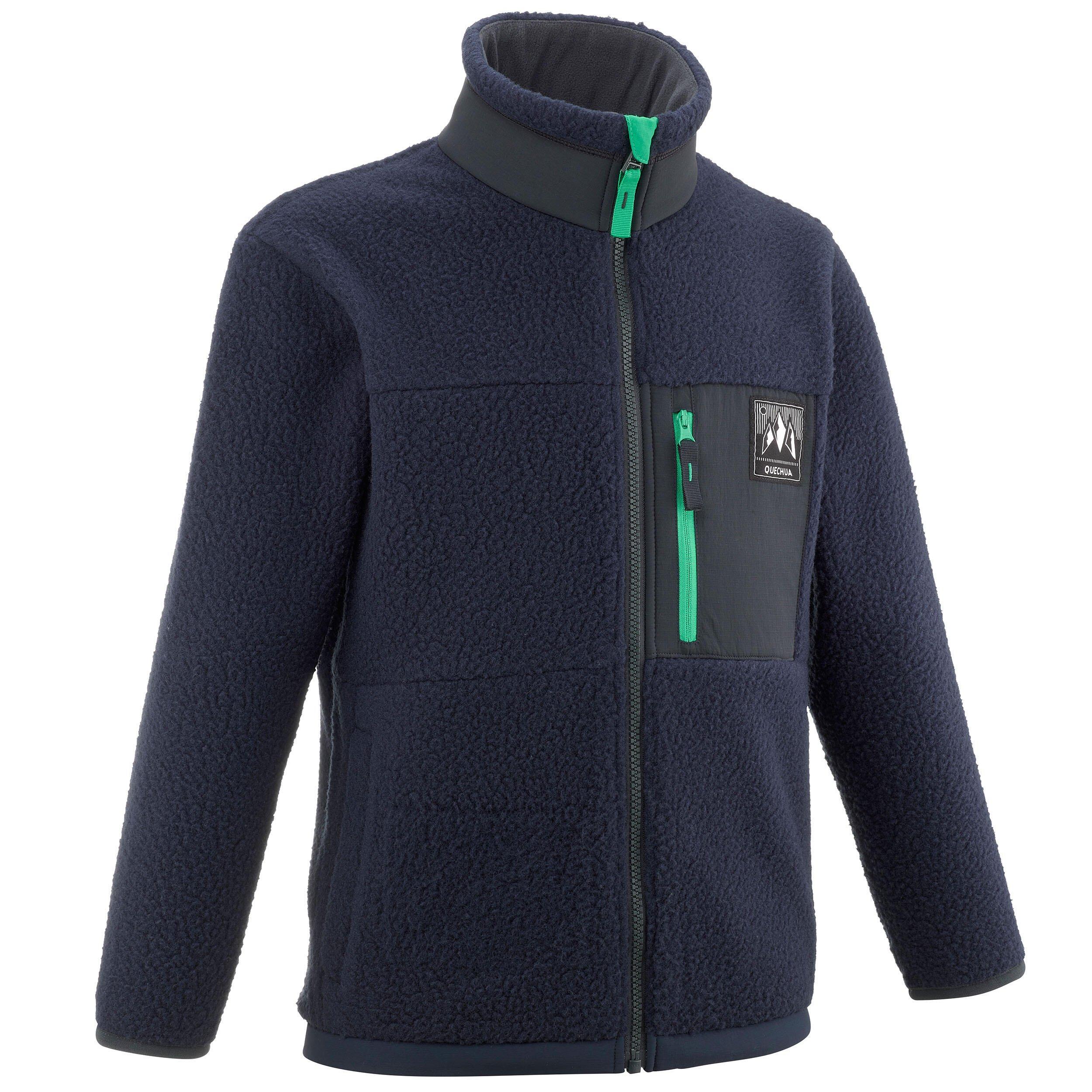 Image of QUECHUA Fleecejacke Bergwandern MH500 warm Kinder marineblau - 10-12A