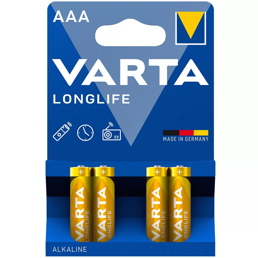 VARTA - Piles longue durée AAA / LR03, paquet de 4, AAA
