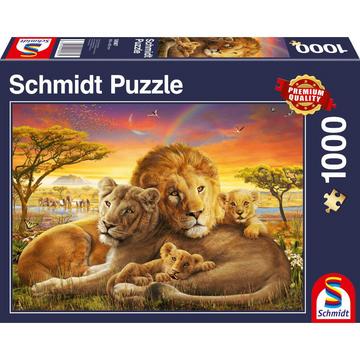 Puzzle Kuschelnde Löwenfamilie (1000Teile)