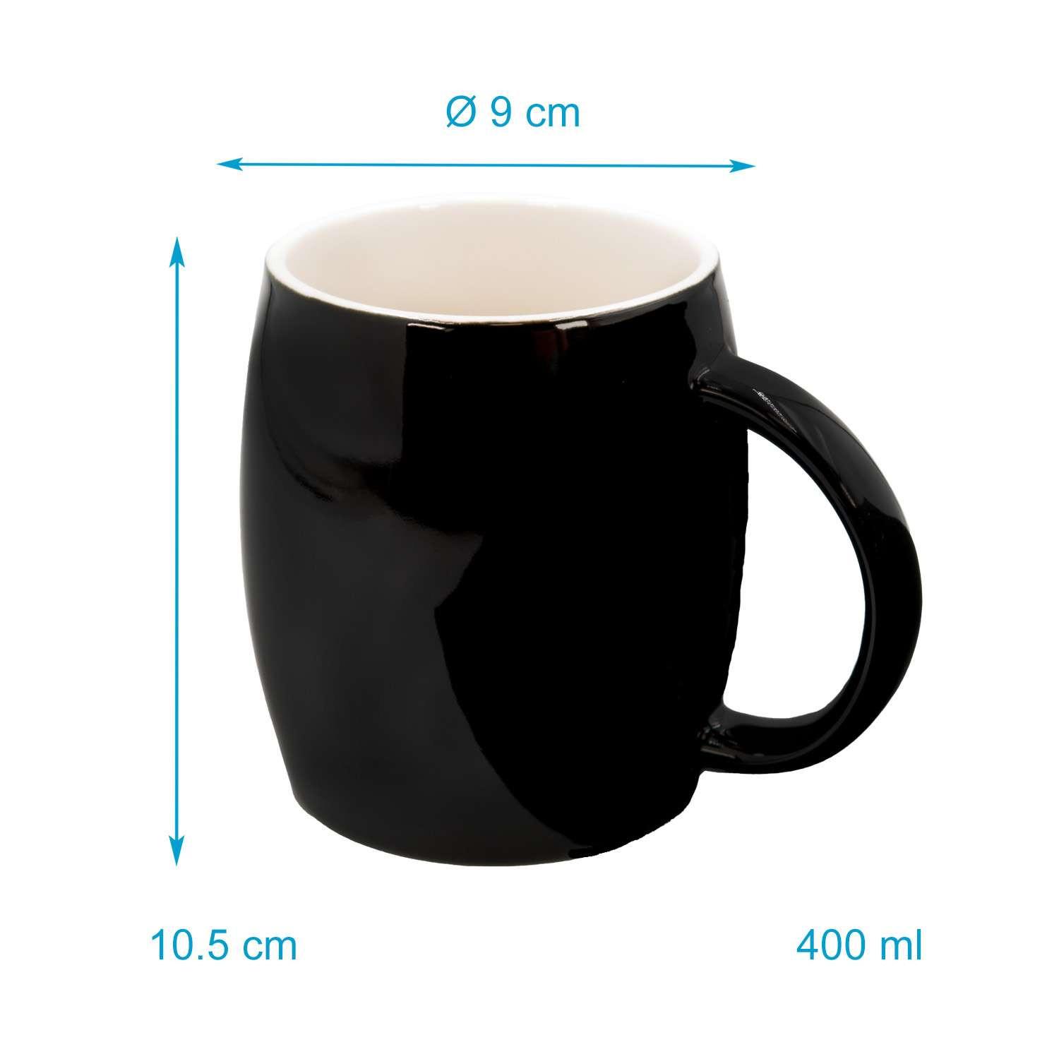 Intirilife Tasse à café en porcelaine Noire avec cuillère Couvercle en bambou  