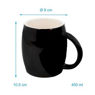 Intirilife Tasse à café en porcelaine Noire avec cuillère Couvercle en bambou  