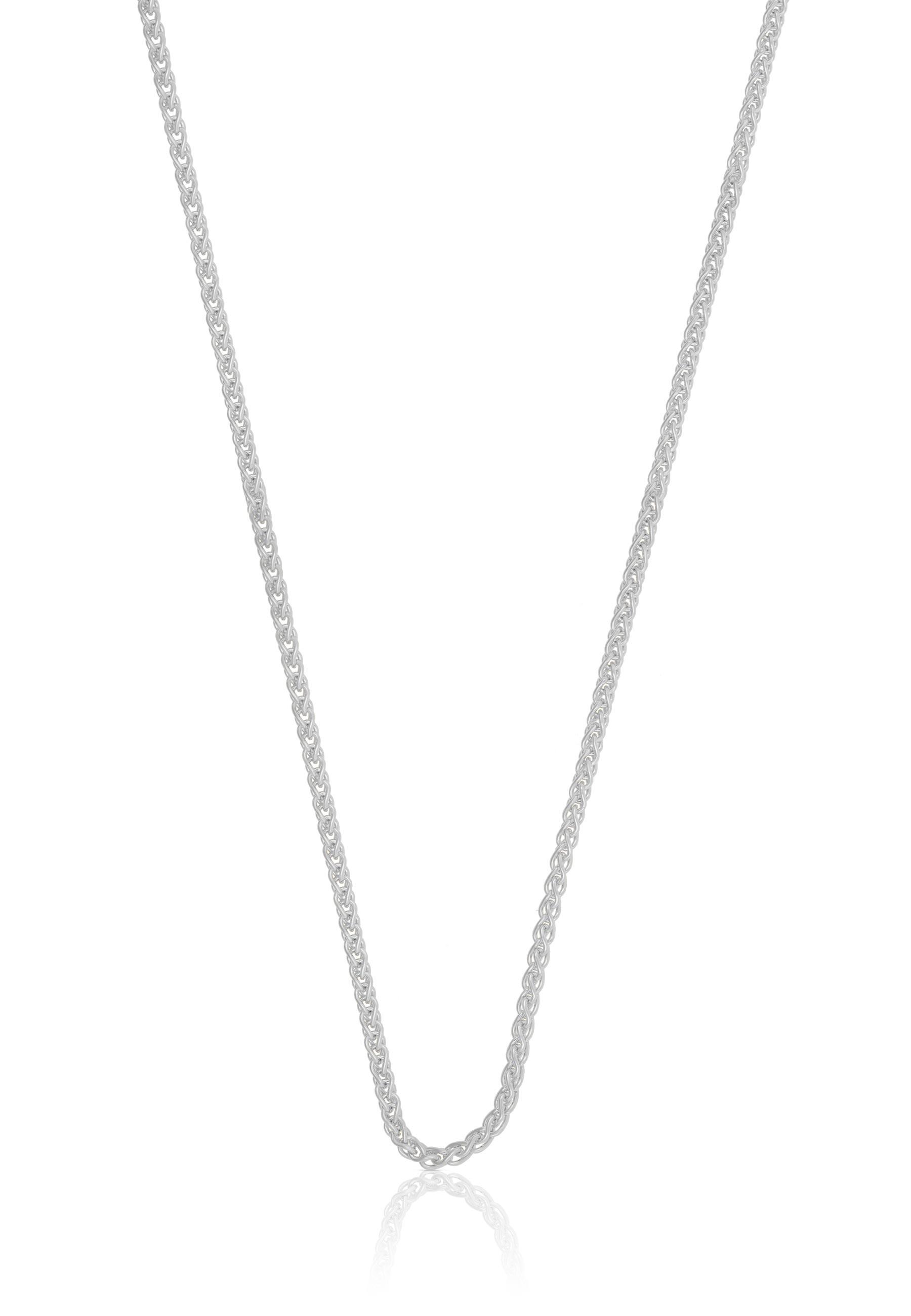 Image of Collier Zopf Weissgold 375, 1.65mm, 55cm Damen Silber 55 CM
