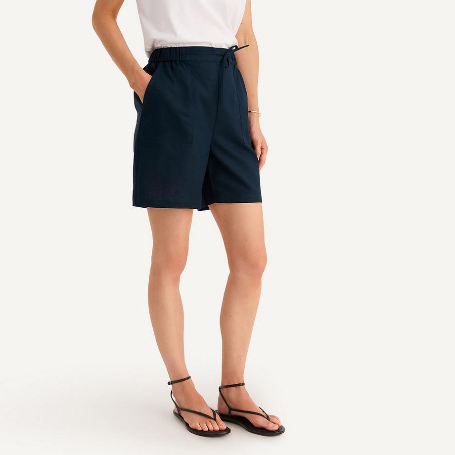 La Redoute Collections Leinenmischung Shorts mit Tunnelzug  