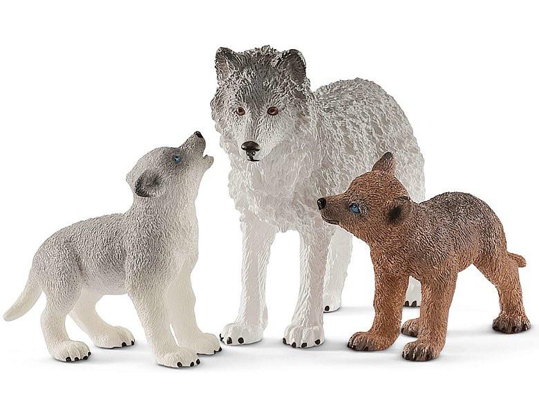 Image of Wild Life Mother wolf with pups