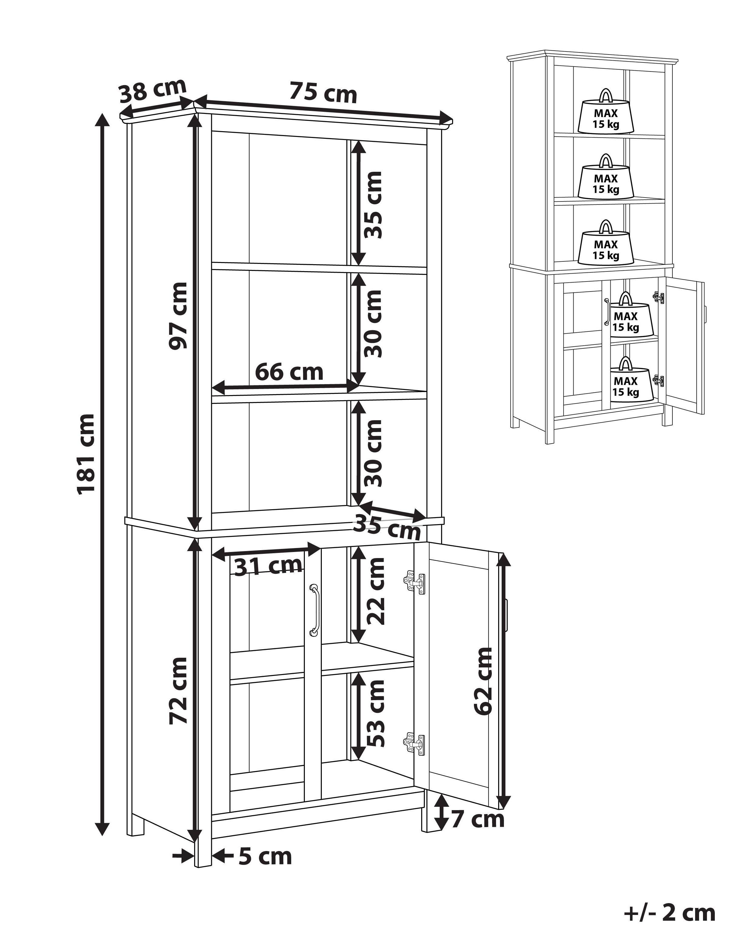 Beliani Armoire vitrine en MDF Traditionnel LUSBY  