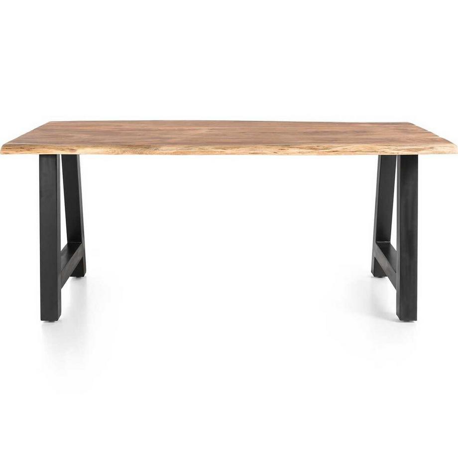 mutoni Table de salle à manger acacia naturel pied A 140x80  