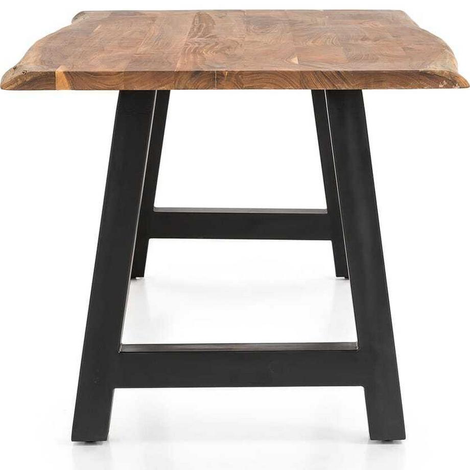 mutoni Table de salle à manger acacia naturel pied A 140x80  