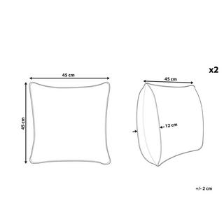 Beliani Kissen 2er Set aus Samtstoff Modern CURBITA  