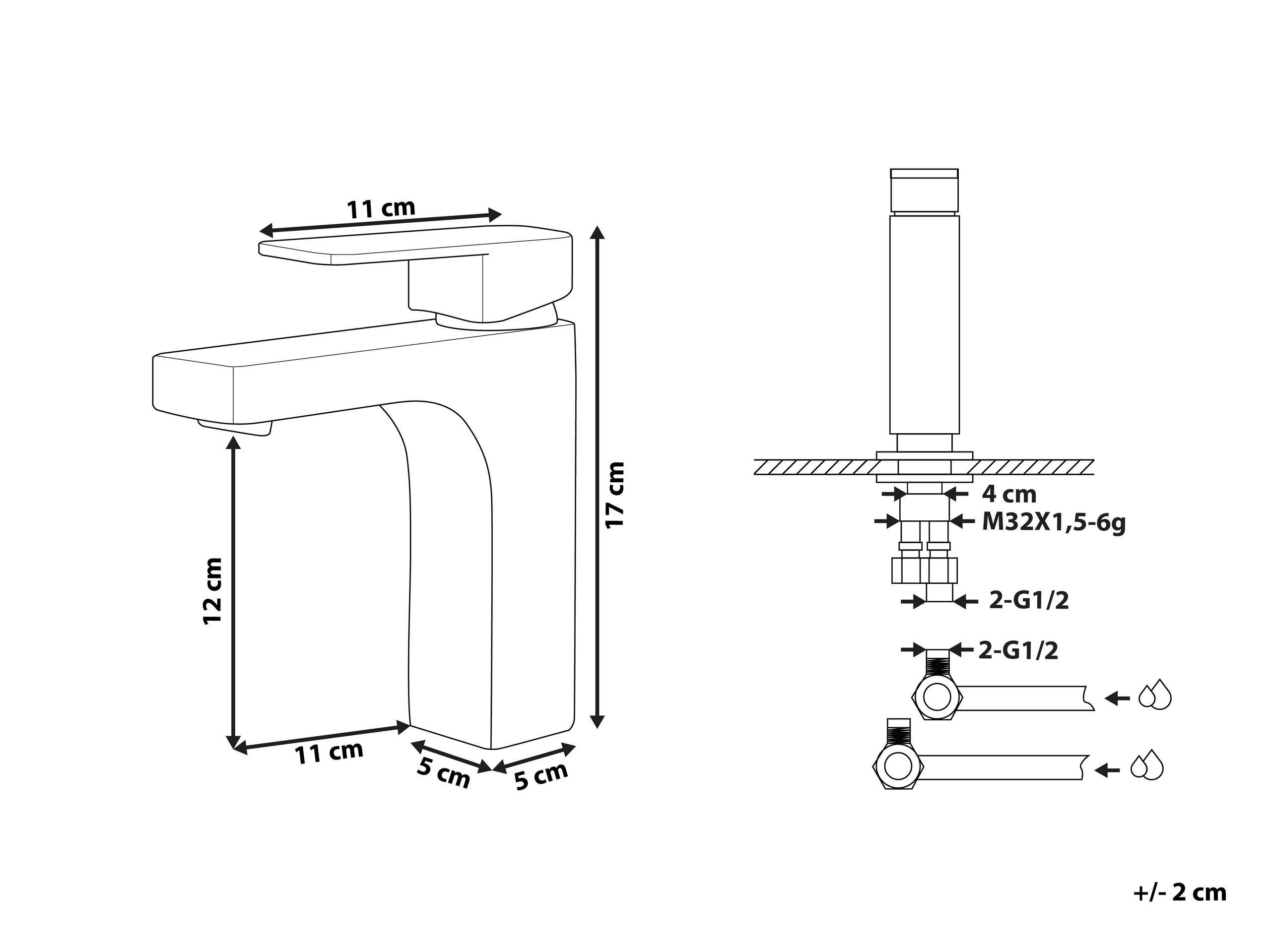 Beliani Rubinetteria per lavabo en Ottone Moderno IRUPU  