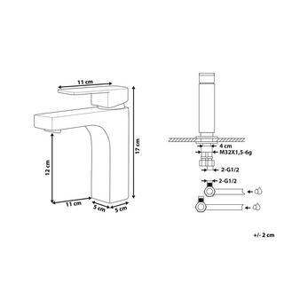 Beliani Rubinetteria per lavabo en Ottone Moderno IRUPU  