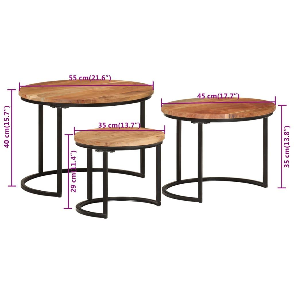 VidaXL Table gigogne bois d'acacia  