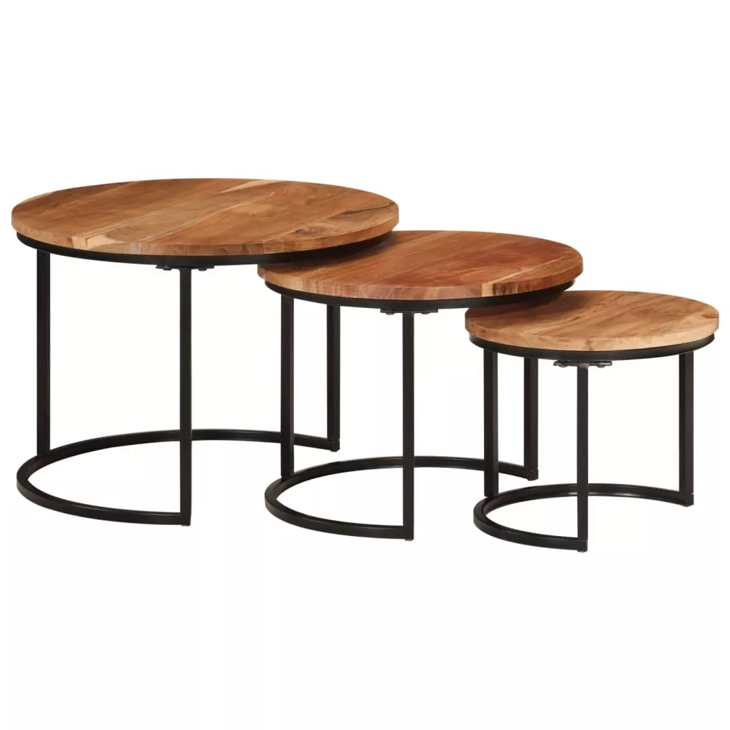 Vidaxl - Tables gigognes 3 pcs bois massif d'acacia