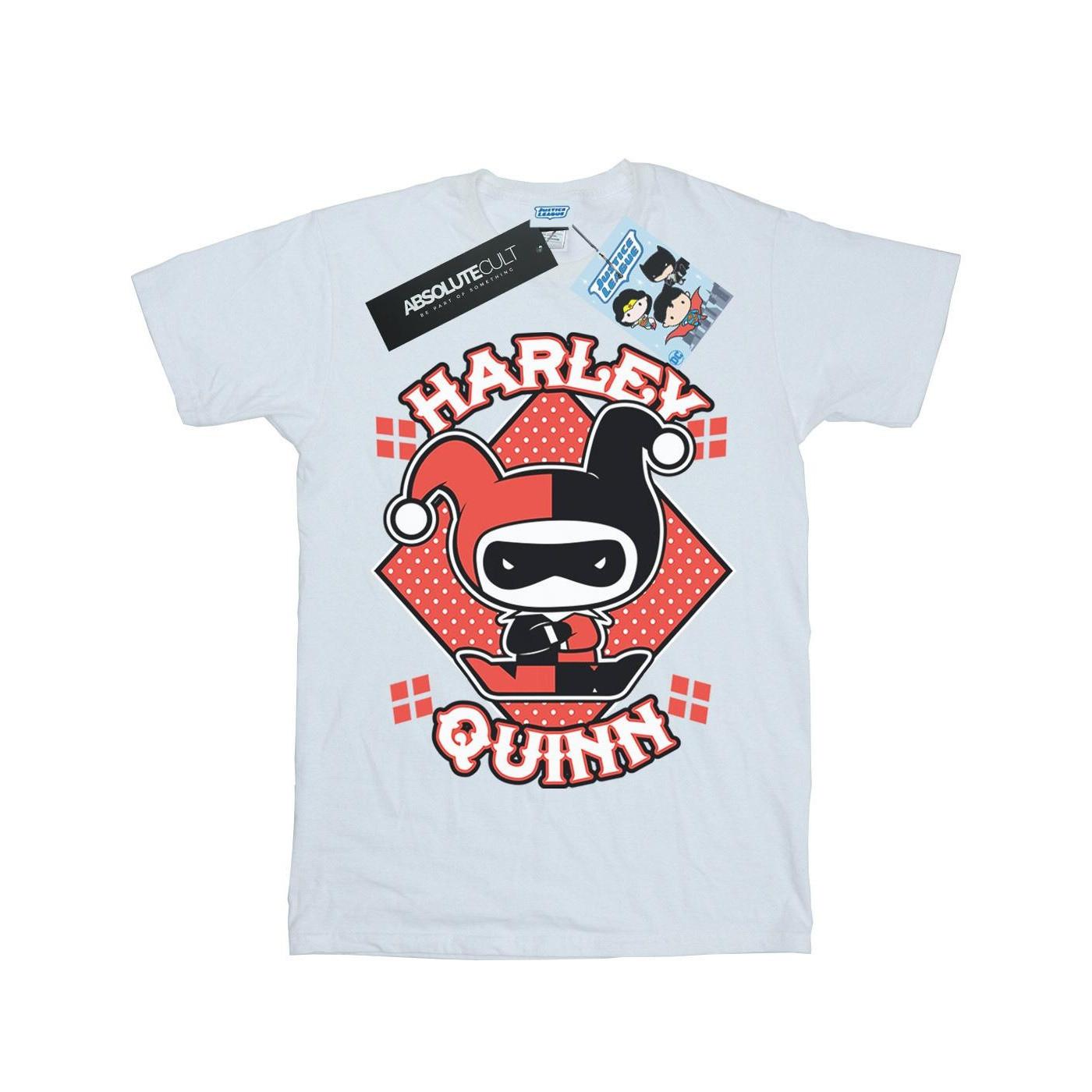 Image of Chibi Harley Quinn Badge Tshirt Jungen Weiss 140/146