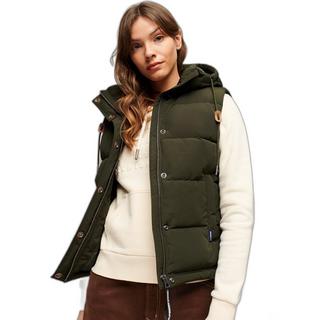 Superdry  ärmellose daunenjacke mit kapuze, damen everest 