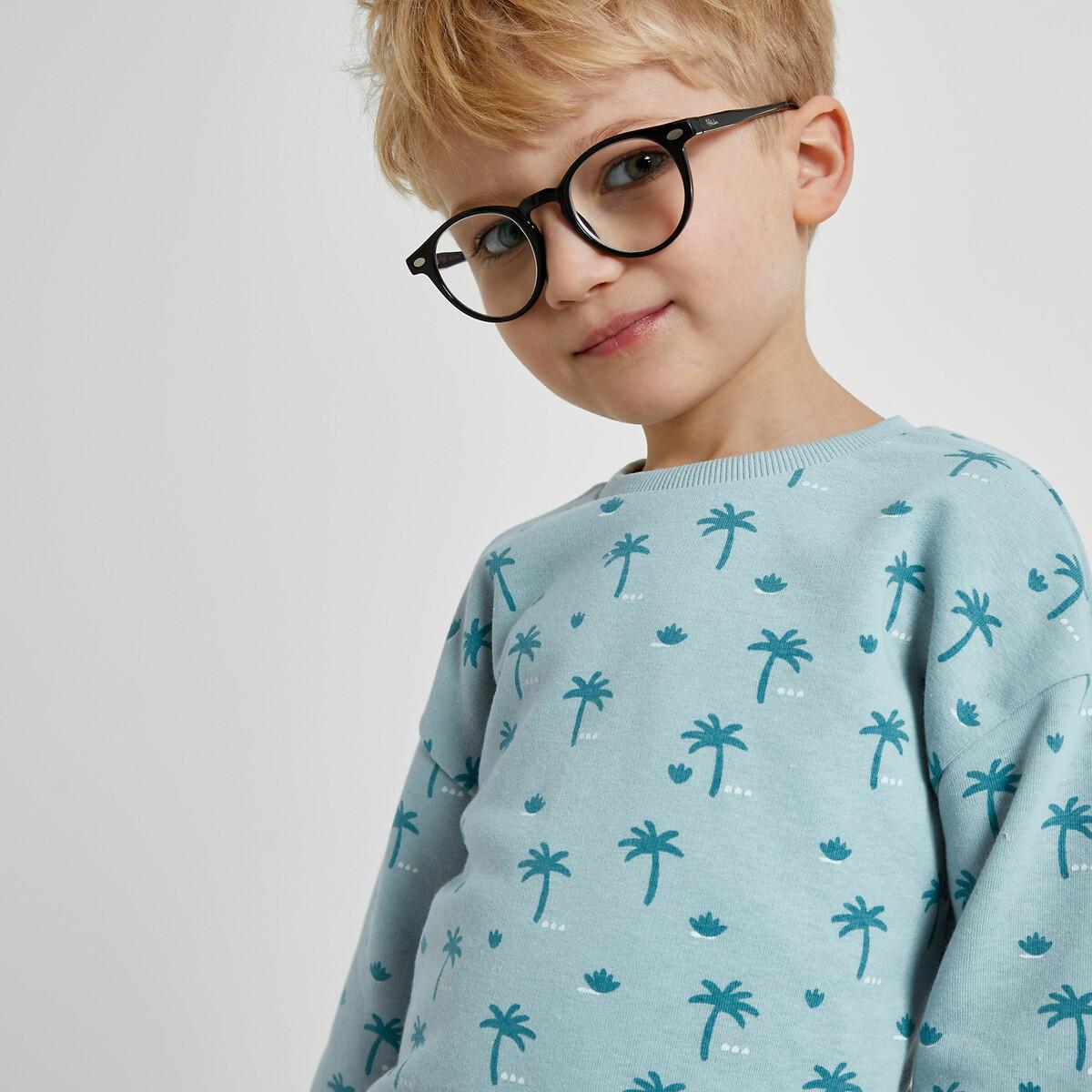 Image of Sweatshirt Mit Rundem Ausschnitt Und Hawaii-print Unisex Blau 3A