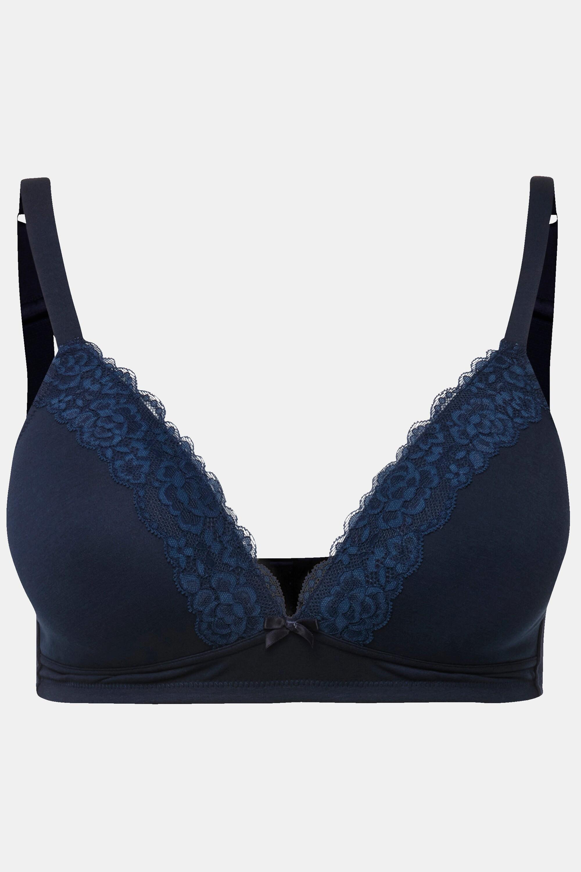 Ulla Popken  Reggiseno senza ferretto con coppe preformate, orli decorativi e coppa A-C 