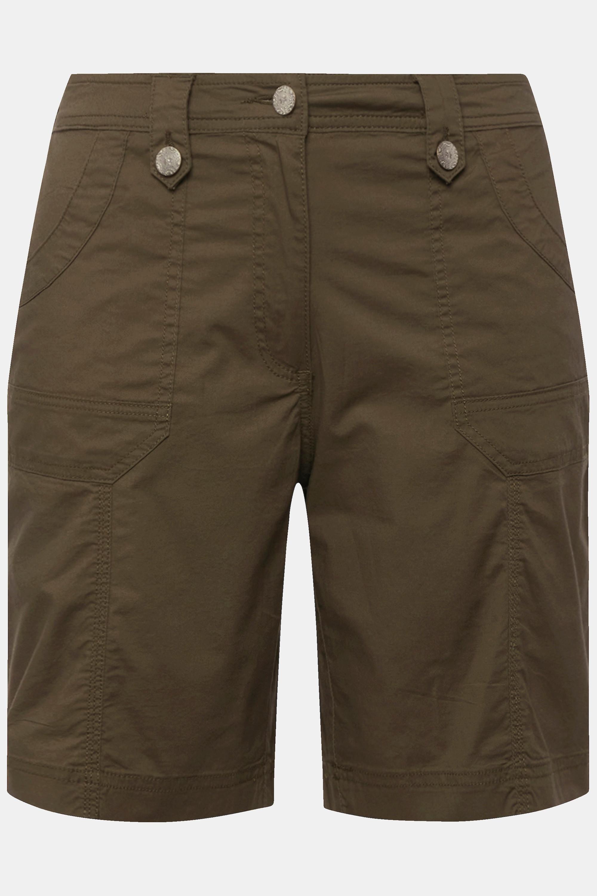 Ulla Popken  Cargo-Bermuda, Komfortbund, 4-Pocket-Schnitt 