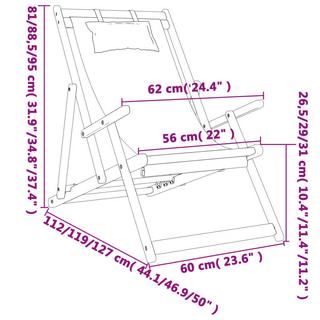 VidaXL sedia da spiaggia pieghevole Tessuto  