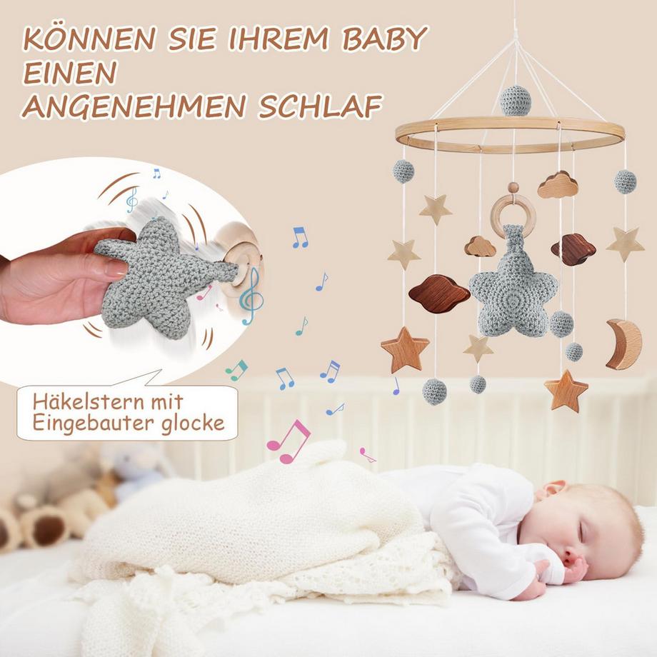 Activity-board  Mobile bébé lit d'enfant cloche carillon vent bébé avec nuages étoiles 