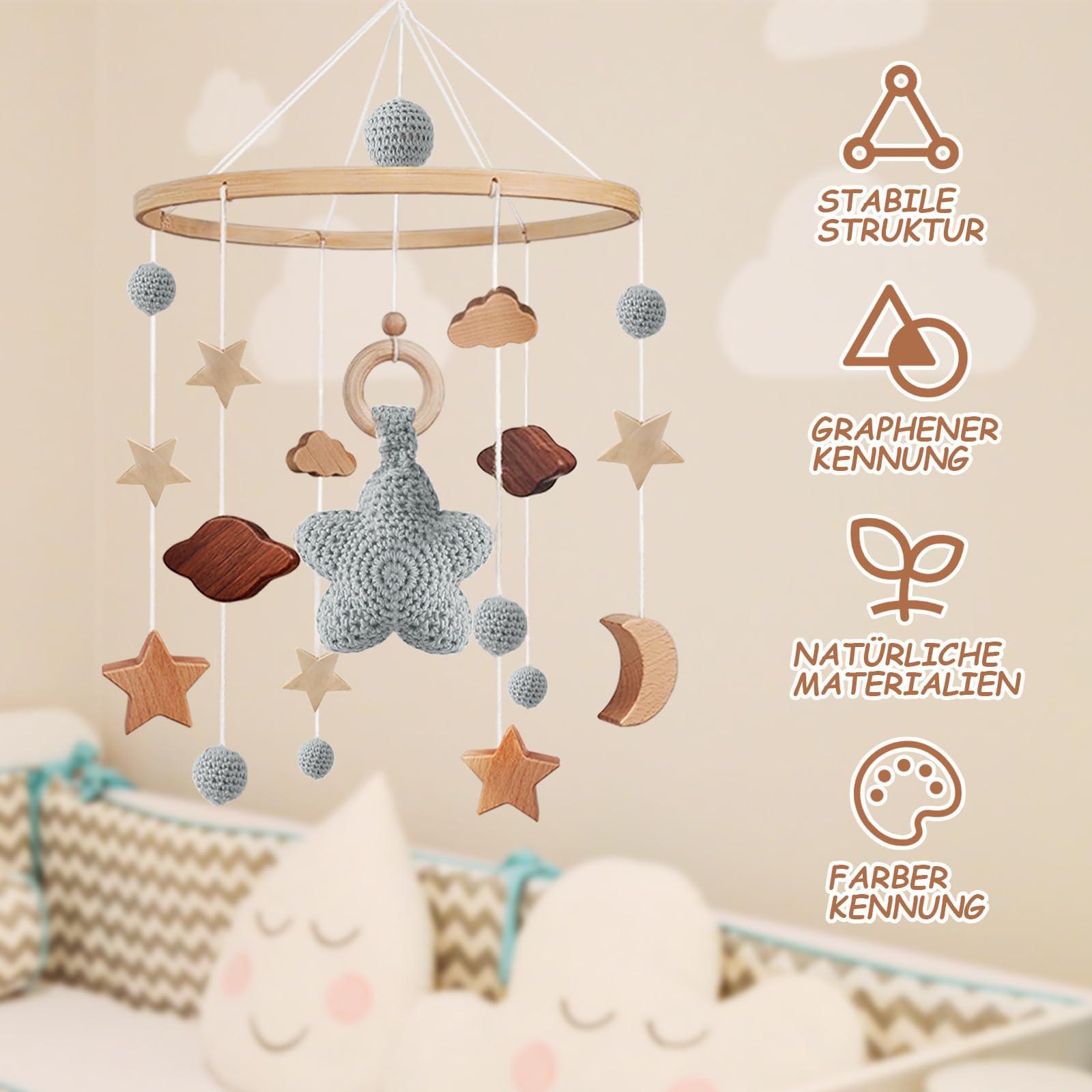 Activity-board  Mobile bébé lit d'enfant cloche carillon vent bébé avec nuages étoiles 