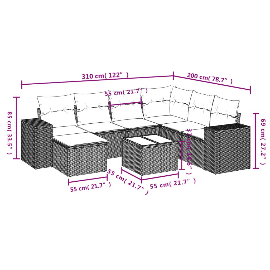 VidaXL set divano da giardino Polirattan  