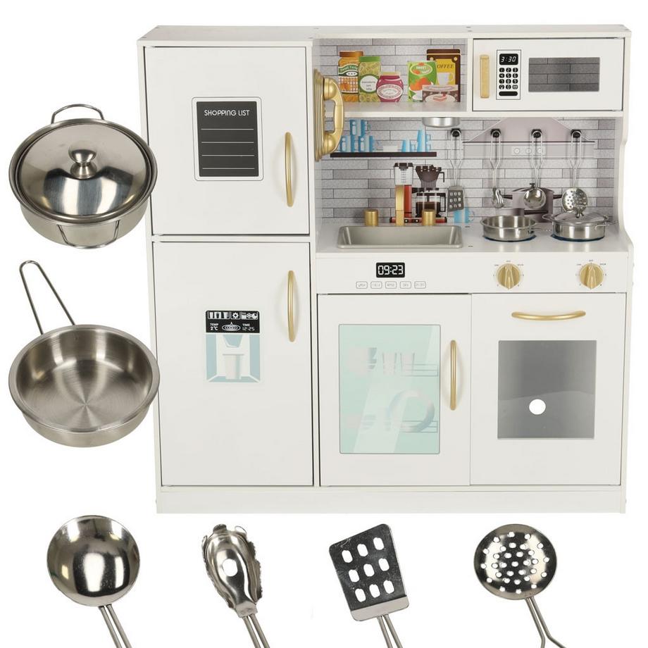 Pricenet  Holzküche für Kinder mit Kühlschrank 