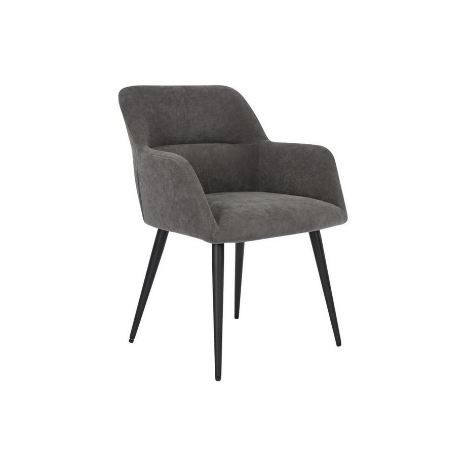 Vente-unique Lot de 6 chaises Avec accoudoirs Tissu métal HEKA  