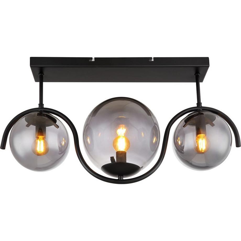 mutoni Plafonnier Porry métal noir mat 3xE14  