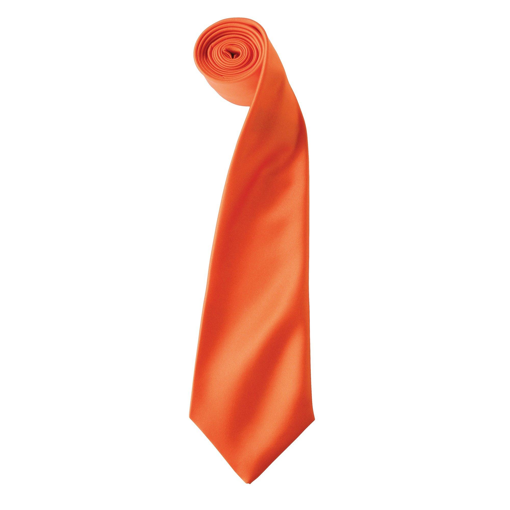 Image of Satinkrawatte, Unifarben Herren Orange ONE SIZE
