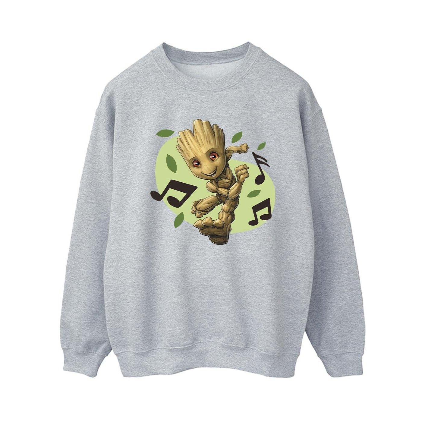 Image of Guardians Of The Galaxy Groot Musical Notes Sweatshirt Damen Grau XXL